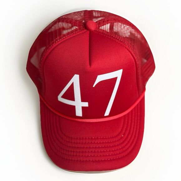 Donald Trump 47 Red Rope Trucker Hat Snapback Cap - Picture 1 of 7